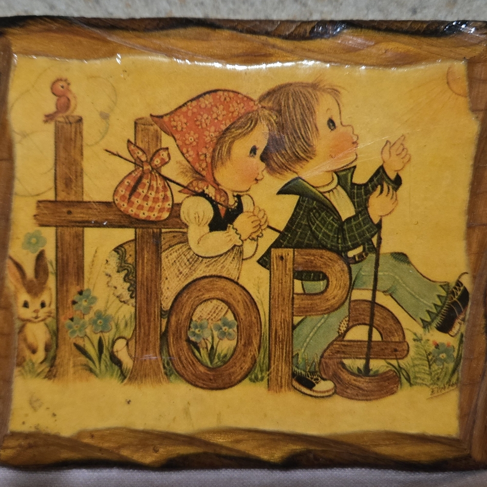 Wooden Plaque For Wall. Vintage 70s. Perfect Condition.